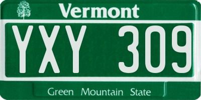 VT license plate YXY309