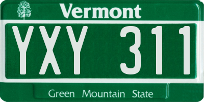 VT license plate YXY311