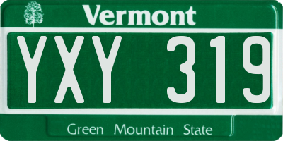 VT license plate YXY319