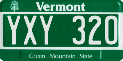 VT license plate YXY320