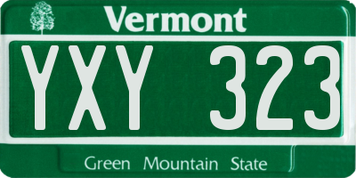 VT license plate YXY323