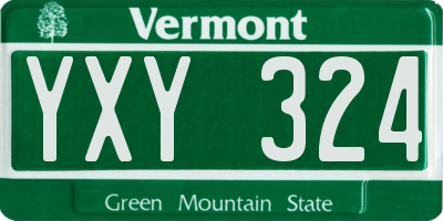 VT license plate YXY324