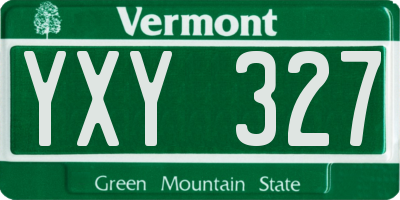 VT license plate YXY327