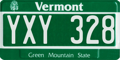 VT license plate YXY328