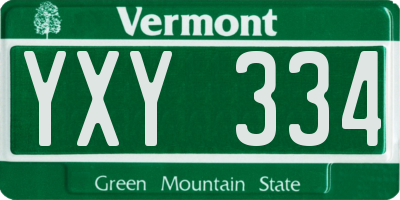 VT license plate YXY334