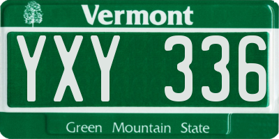VT license plate YXY336