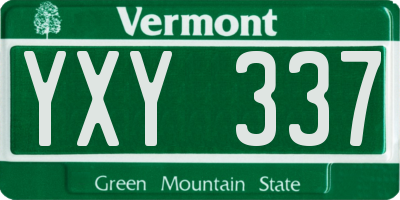 VT license plate YXY337