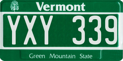 VT license plate YXY339