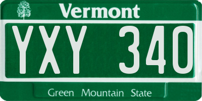 VT license plate YXY340