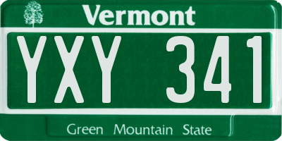 VT license plate YXY341