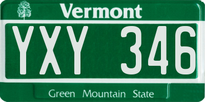 VT license plate YXY346