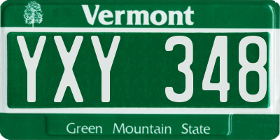 VT license plate YXY348