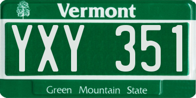 VT license plate YXY351