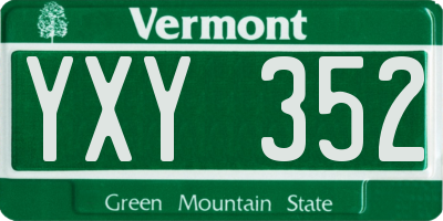 VT license plate YXY352