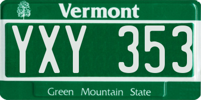 VT license plate YXY353