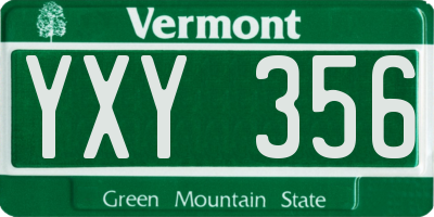 VT license plate YXY356