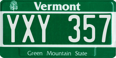 VT license plate YXY357