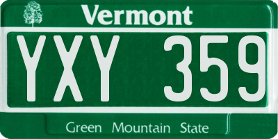 VT license plate YXY359