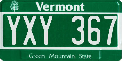 VT license plate YXY367