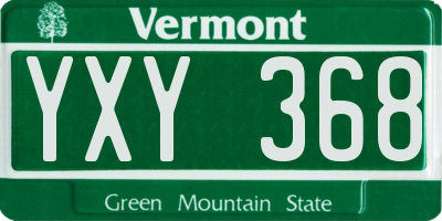 VT license plate YXY368