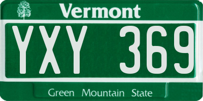 VT license plate YXY369