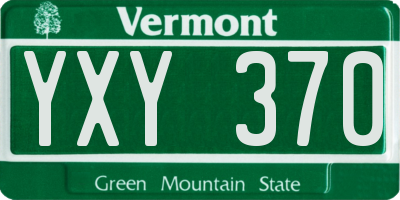 VT license plate YXY370