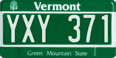 VT license plate YXY371