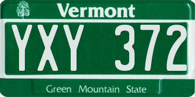 VT license plate YXY372