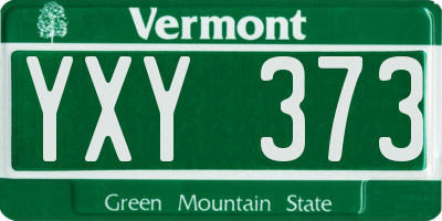 VT license plate YXY373