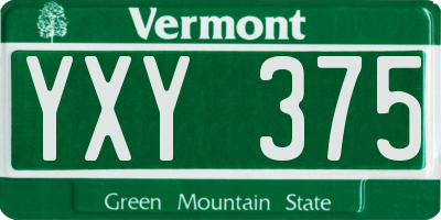 VT license plate YXY375