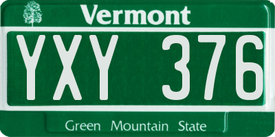 VT license plate YXY376