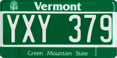 VT license plate YXY379