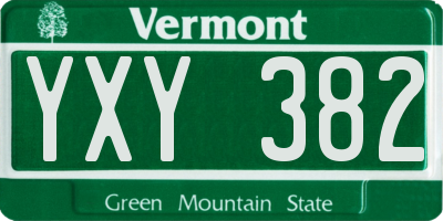 VT license plate YXY382