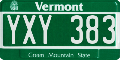 VT license plate YXY383