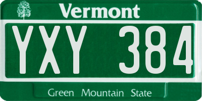 VT license plate YXY384