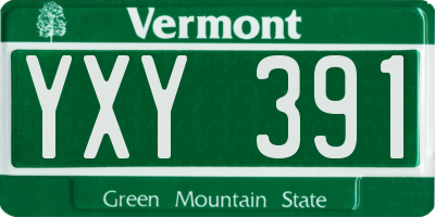 VT license plate YXY391