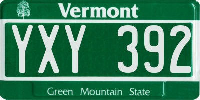 VT license plate YXY392
