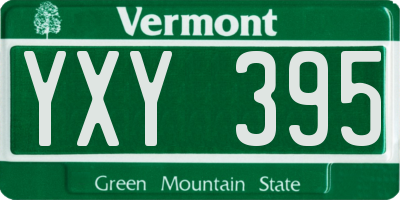 VT license plate YXY395