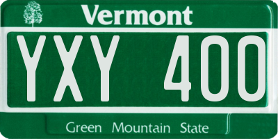 VT license plate YXY400