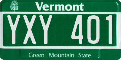 VT license plate YXY401