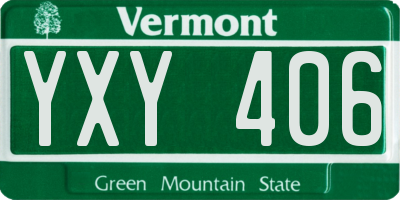 VT license plate YXY406