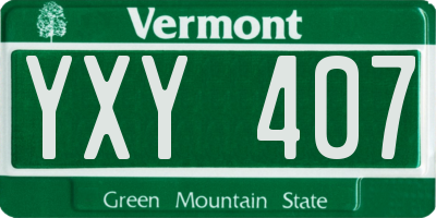 VT license plate YXY407