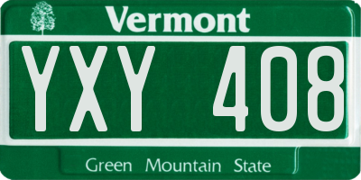 VT license plate YXY408