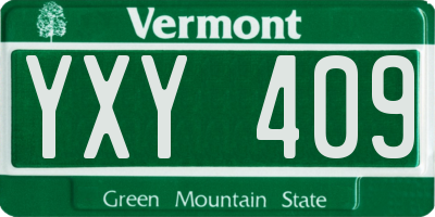 VT license plate YXY409