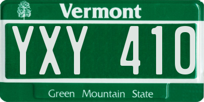 VT license plate YXY410