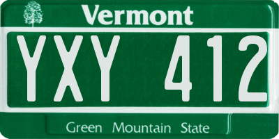VT license plate YXY412
