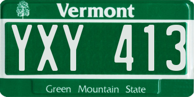 VT license plate YXY413