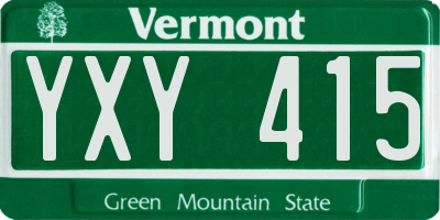 VT license plate YXY415