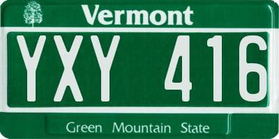 VT license plate YXY416