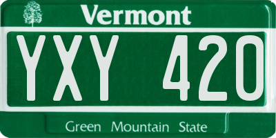 VT license plate YXY420
